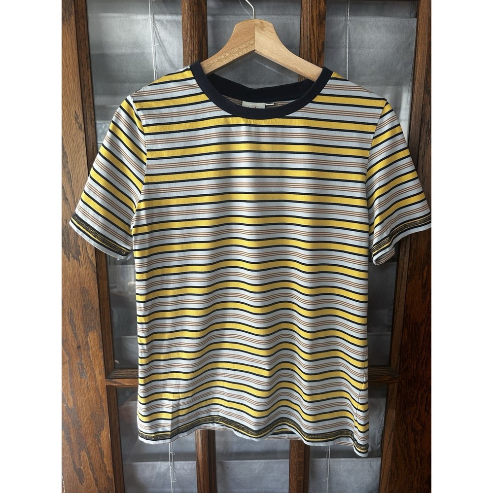 Love Olive Co‎ Kendra Tee Stripe Navy And Yellow Size Large